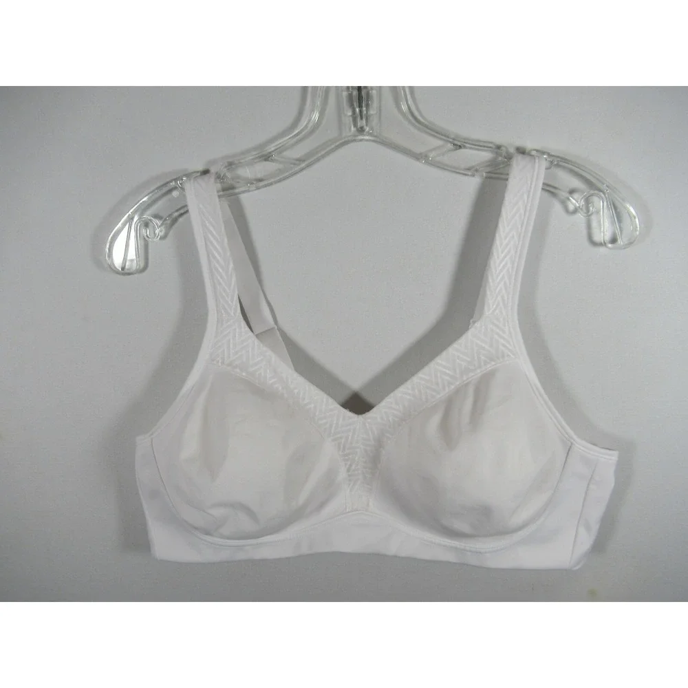 Playtex 18-Hour Bounce Control Bra 42C White Wireless Unpadded 4699